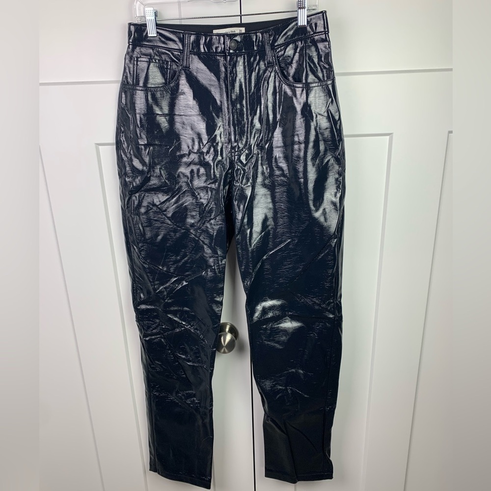 Abercrombie & Fitch Pants Size 10 30 Black Vegan Leather Goth Dark Fairy Vamp